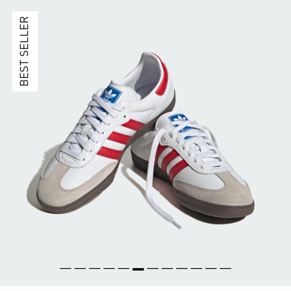 adidas Samba OGWhite Better Scarlet size 6.5 womens